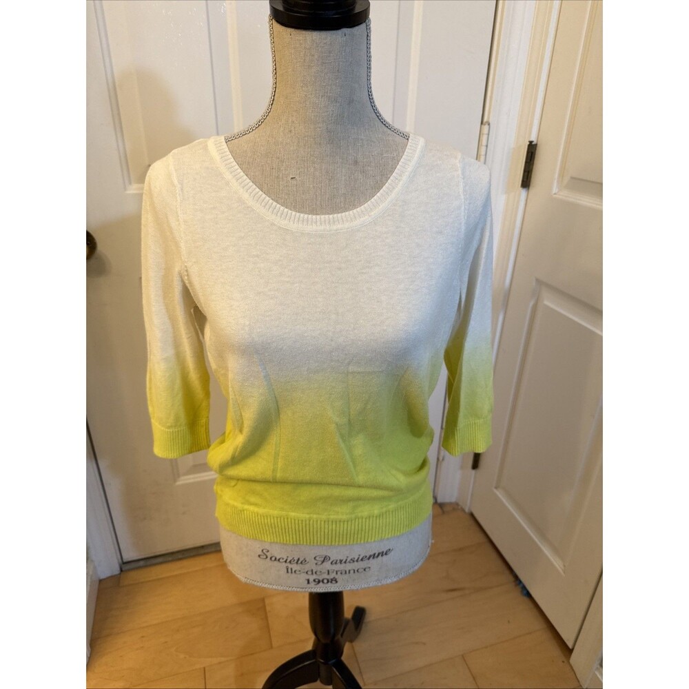 OMBRE NEON Pink Rose Size L Juniors Neon Yellow Long Sleeved Top